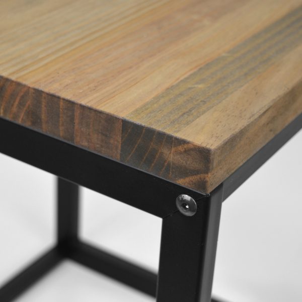Mesa auxiliar iCub Big Wood 40x40x48cm Negra en madera maciza de pino  acabado vintage estilo industrial Box Furniture – Crea Collection